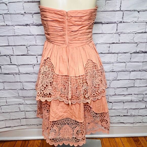 Ulla Johnson Savannah Women’s peach Lace Sleeveless Mini Dress Size 6 - Picture 4 of 10